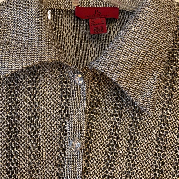 J C Collection Silver Lace Blouse - Picture 3 of 7